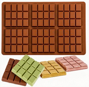 Forma de Silicone para Chocolate – Produza 6 Barras Perfeitas Simultaneamente Antiaderente