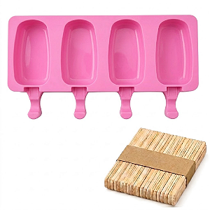 Forma Picolé Em Silicone Sorvete Caseiro Magnum 25cm Antiaderente - UDlândia