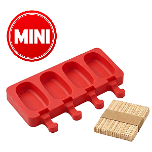 Forma Picolé Silicone  Mini Magnum 4 cavidade 50 Palitos