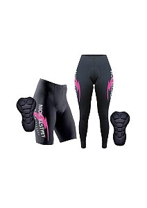 Kit Bermuda E Calça De Ciclismo Com Forro D90