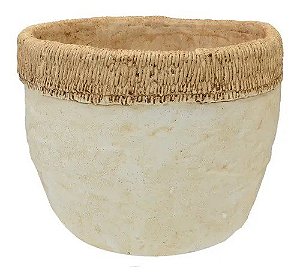 Vaso Cachepot Sisal Rústico Em Cimento 19x19x15cm C/1uni - Ollypop