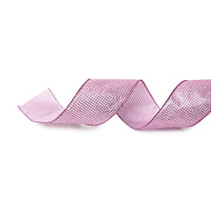 Fita Aramada Natalina Quadriculada - Rosa Brilhante