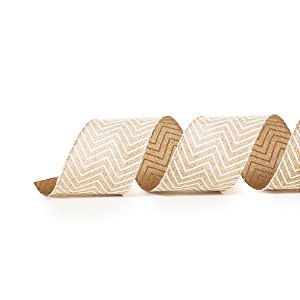 Fita Aramada Natalina ZigZag Missoni - Natural e Branco Cintilante