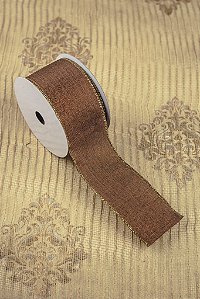 Fita Aramada  Decorativa Natalina - Marrom e Dourado