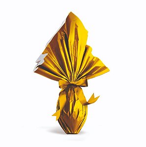 Saco Embalagem Ovo de Páscoa Express Liso Dourado - 35x35 cm