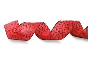 Fita Aramada Vermelha Ondas com Glitter