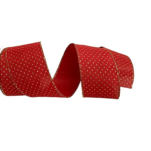Fita Aramada Vermelho e Dourado