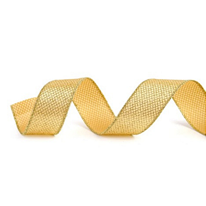 Fita Decorativa Telada Dourada com Glitter