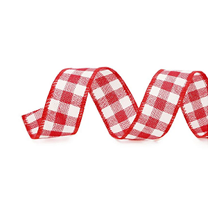 Fita Decorativa Xadrez Vermelho com Branco