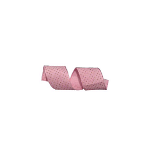 Fita Decorativa Rosa com Pingos Dourados