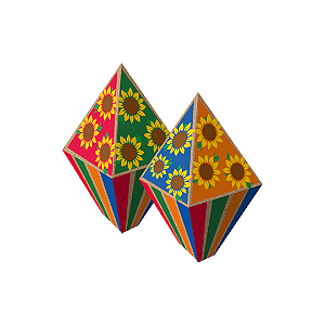 Kit Balão Junino Estampado Dobrável 27cm C/5un - Festa Junina