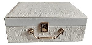 Maleta Porta Joias 16 Compartimentos com Espelho 9x24x18cm