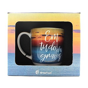 Caneca Porcelana Urban Em Tudo Dai Graça 360ml
