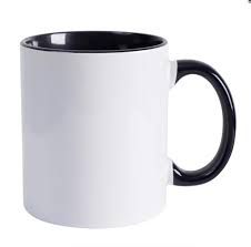 Caneca Cerâmica 325ml com Alça e Interior Preta Live