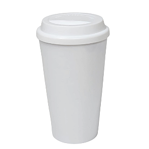 Copo Buck 500ml Branco com Tampa Branca