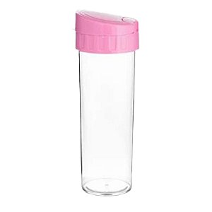 Garrafa Water Transparente 450ml com Tampa Rosa Acqua Bio