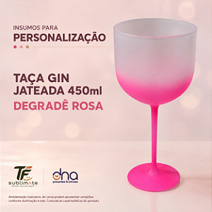 Taça Gin Jateada 450ml Degradê Rosa