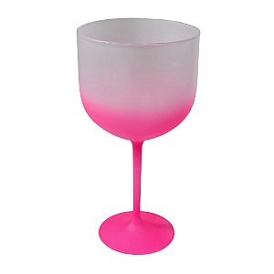 Taça Gin Jateada 450ml Degradê Rosa