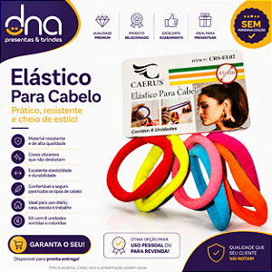 Kit com 06 Elásticos Colorido para cabelo