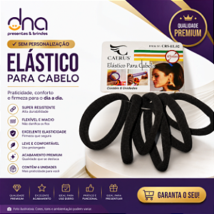 Kit com 06 Elásticos Preto para cabelo