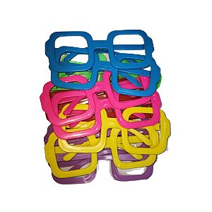 Óculos de plástico 14cm para festa com 12 unidades