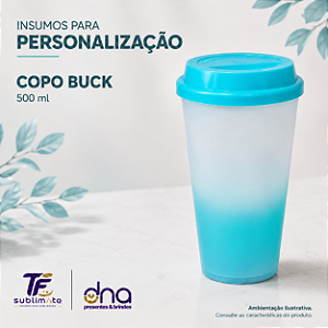 Copo Buck 500ml Degradê com Tampa Verde Tiffany