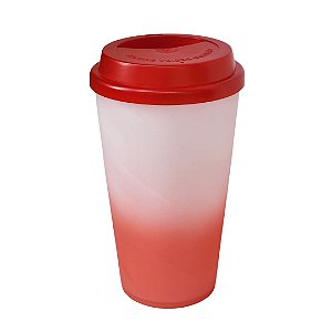 Copo Buck 500ml Degradê com Tampa Vermelha