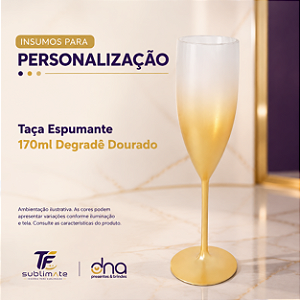 Taça Espumante 170ml Degradê Dourado