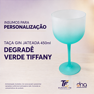 Taça Gin Jateada 450ml Degradê Verde Tiffany