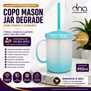 Caneca Kids Canudo 325ml Degradê Verde Tiffany