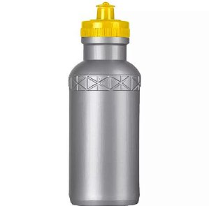 Squeeze de Plástico Prata c/ Prime 500ml com tampa Amarela - Sem Gravação