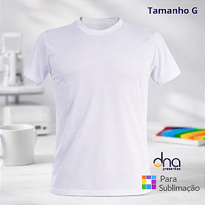 Camiseta Tradicional Branca Comfort Adulto Poliester G - Para Sublimação