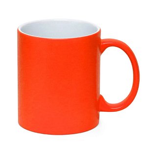 Caneca Cerâmica 325ml Laranja Neon Fosca Live