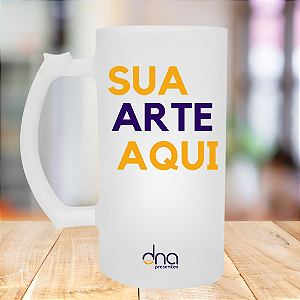 Caneca Personalizada Chopp Jateada Fosca "Sua Arte Aqui"