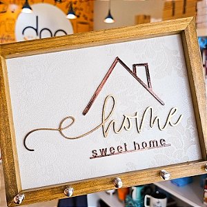 Quadro Rustico Porta Chaves Home Sweet Home 25x20