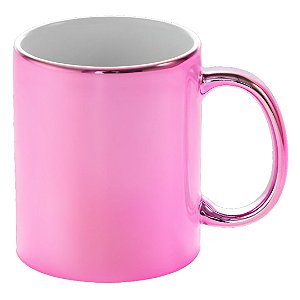 Caneca Cerâmica 325ml Metalizada Rosa JKB
