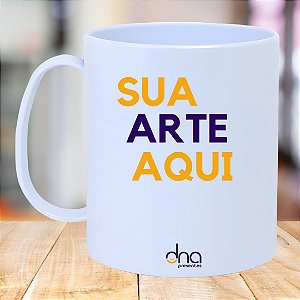 Caneca Personalizada de Polímero Branca "Sua Arte Aqui"