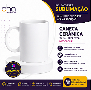 Caneca Cerâmica 325ml Branca para Sublimação