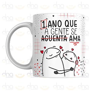 Caneca Personalizada 1 Ano Que a Gente se (Aguenta) Ama