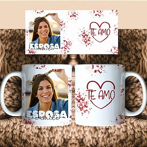 Caneca Personalizada 1 Foto Esposa cor vermelha