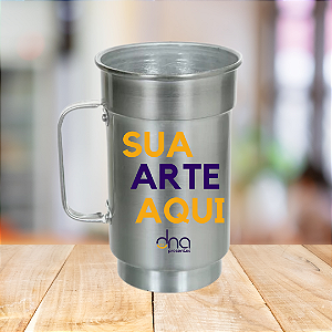Caneca Personalizada Chopp Aluminio 650ml "Sua Arte Aqui"