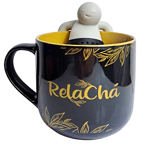Caneca 350ml com Infusor para Chá Relacha