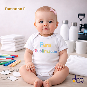 Body Baby Manga Curta Branco - Tamanho P - Para Sublimação