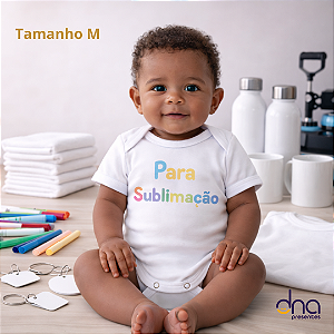 Body Baby Manga Curta Branco - Tamanho M - Para Sublimação