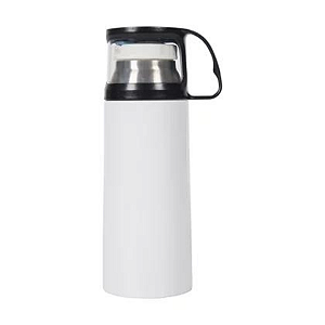 Garrafa Térmica para Sublimação com Copo Preto 300ml