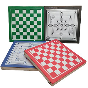 Jogo de Dama e Trilha  - Cor Vermelho