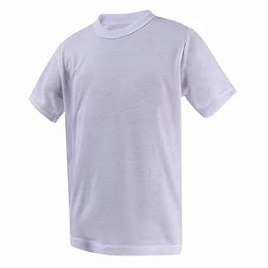 Camiseta Branca Infantill Poliester - Tamanho 8