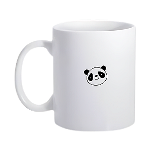 Caneca Cerâmica 325ml Branca Panda
