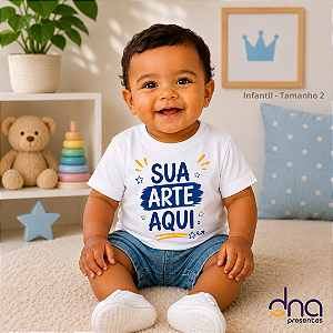 Camiseta Branca Poliéster Infantil - Tamanho 2 - Sua Arte Aqui