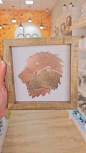 Quadro Rustico Leão 15x15